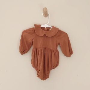 Sweet Kate Quinn 0-3 months Rust Colored Bubble collared bodysuit